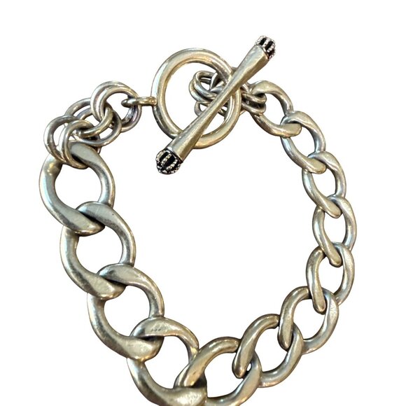 Juicy Couture Jewelry - Juicy Couture Gold-Tone Chunky Chain Toggle Charm Bracelet Y2K Style